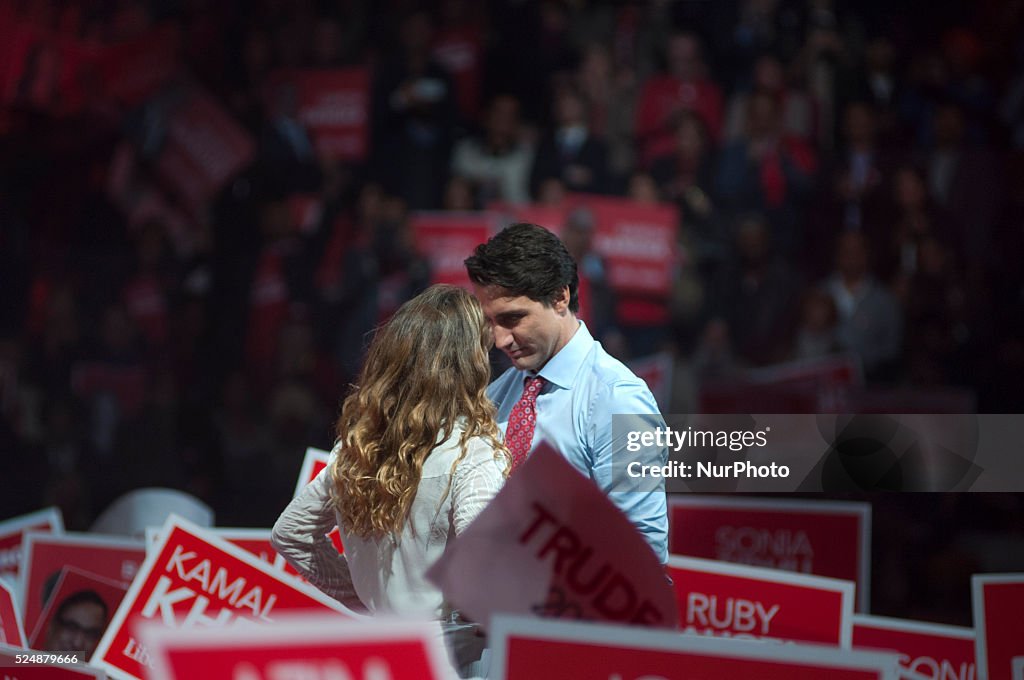 Justin Trudeau election rally, Canada.