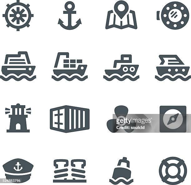 ilustrações de stock, clip art, desenhos animados e ícones de ícones de náutica - porto