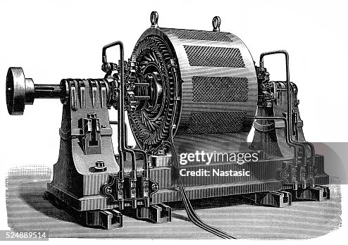 Dynamo generator, historical illustration Dynamo generator, historical illustration