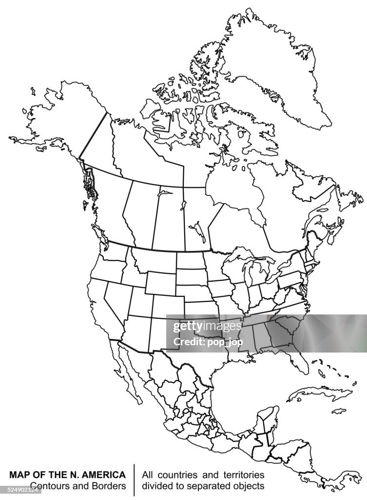 Contour North America Map