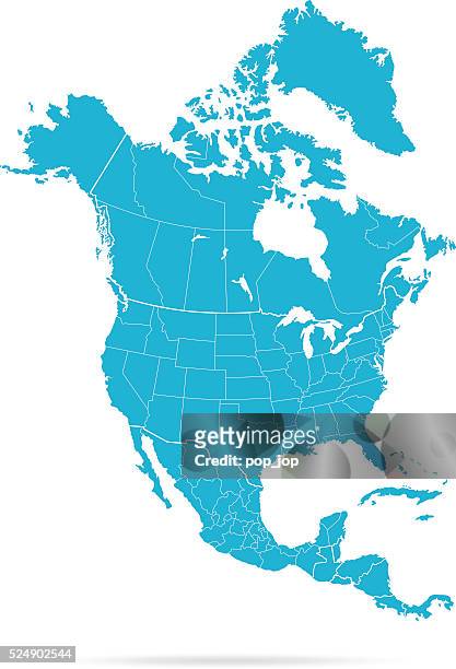 north america map - central america stock illustrations