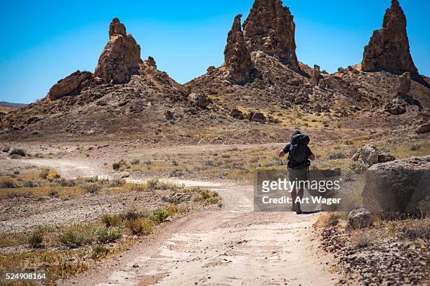 mochilando pelo deserto do sudoeste - deserto de mojave - fotografias e filmes do acervo