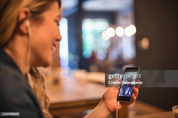 talking to her boyfriend - voip stock pictures, royalty-free photos & images