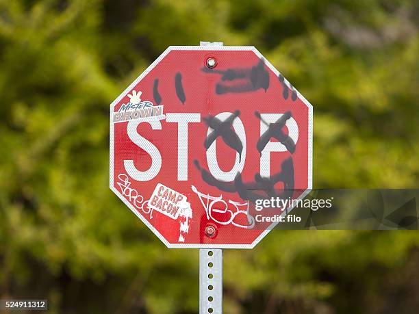 132 Stop Sign Graffiti Stock Photos and High-Res Images - Getty Images