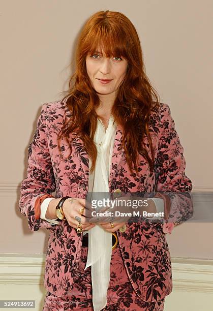 Florence Welch, 2016 Gucci Timepieces and Jewelry brand ambassador, at Somerset House on April 27, 2016 in London, England.