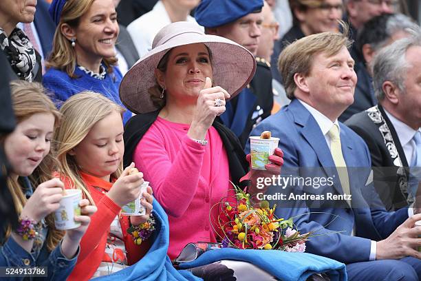 Princess Alexia of The Netherlands, Princess Ariane of The Netherlands, Queen Maxima of The Netherlands and King Willem-Alexander of The Netherlands...