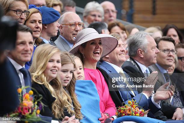 Princess Alexia of The Netherlands, Princess Ariane of The Netherlands, Queen Maxima of The Netherlands and King Willem-Alexander of The Netherlands...