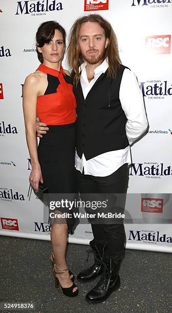 Sarah Minchin & Tim Minchin attending the Broadway Opening Night Performance of 'Matilda The Musical' at the Shubert Theatre in New York City on...