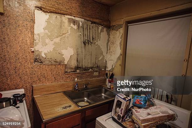 Kitchen of the WILSON family, host family for BILL DE BLASIO, during mayoral sleepover at Lincoln Houses in East Harlem. Photo: Kevin C....