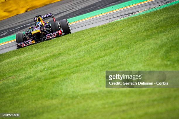 Formula One World Championship 2013, F1 Shell Belgian Grand Prix, #1 Sebastian Vettel of the Red Bull F1 team in action on Sunday August 25th