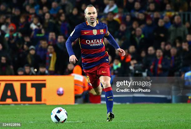 January 06- SPAIN: Andres Iniesta during the match between FC Barcelona and RCD Espanyol, corresponding to the first leg of the 1/8 final of the...