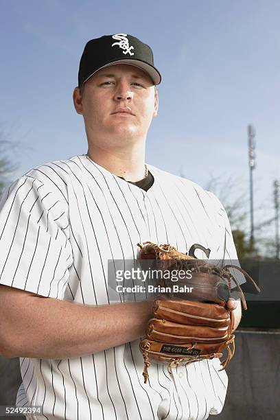 Bobby Jenks of the Chicago White Sox poses for a portrait during White Sox Photo Day at Tucson Electric Park on February 27, 2005 in Phoenix, Arizona.