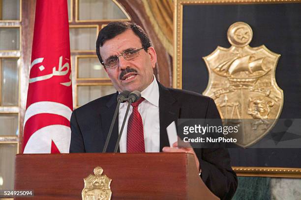 Ali Larayedh the Prime Minister. The presidential palace, Carthage, Tunis, Tunisia, on January 9, 2014.