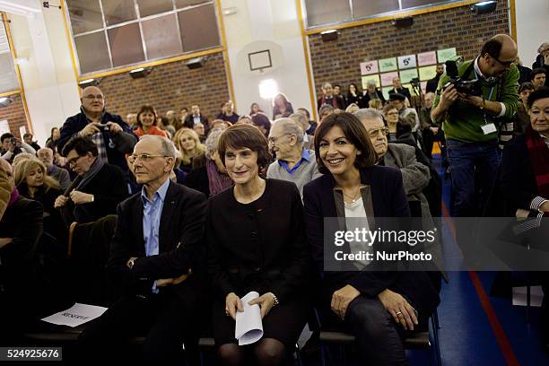 Meeting of Anne Hidalgo, candidate for mayor of Paris in the 5th to give support to Marie-Christine LEMARDELEY, head of the list in the 5th...