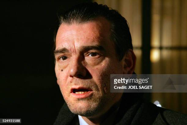 Franck Berton, lawyer of Franck and Sandrine Lavier, both the 13 appellants cleared on appeal in the Outreau child sex trial , poses 06 December 2005...