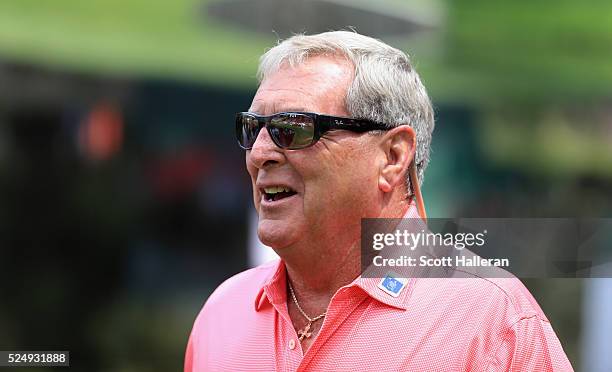Fuzzy Zoeller walks to a green during the par 3 contest prior to the start of the 2016 Masters Tournament at the Augusta National Golf Club on April...