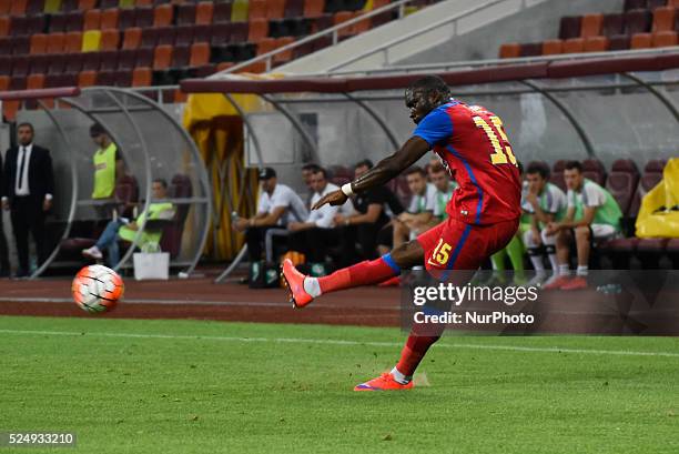 Gregory Tade of FC Steaua Bucharest in action during the UEFA Champions League Third Qualifying Round 2015-2016 game between FC Steaua Bucharest ROU...