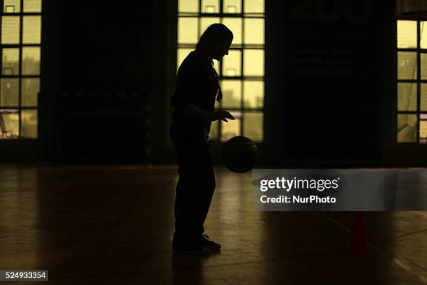 Palestinian girls basketball training exercise in Gaza City as part of an initiative to empower young girls. In Gaza City on September 7 aged between...