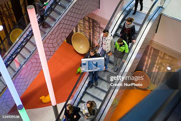 November 2015 - People are seen attending the opening of the Zielony Arkady , one of Poland's largest shopping malls on Friday. The recently elected...