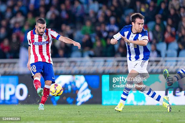 Arda in the match between Real Sociedad and Atletico Madrid, for Week 11 of the spanish Liga BBVA played at the Anoeta stadium, November 9, 2014....