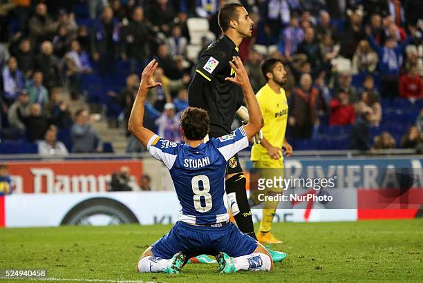 November-: Stuani and Asenjo in the game between RCD Espanyol and Villarreal, of the week 11 of the spanish Liga BBVA, disputed in the the Power8...