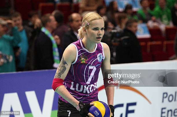 Sopot, Poland 11th, April 2015 2015 CEV Volleyball Women Cup - final game between Atom Trefl Sopot and Dinamo Krasnodar at ERGO Arena sport hall in...