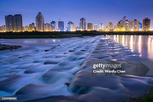 night scene of chubei city in hsinchu - hsinchu stock pictures, royalty-free photos & images