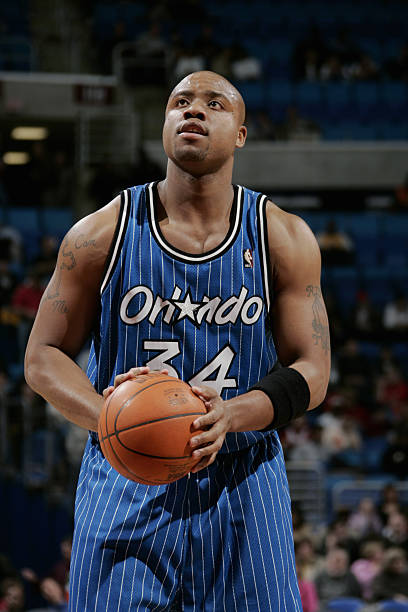 Brandon Hunter of the Orlando Magic shoots a free throw during the game against the Cleveland Cavaliers at Gund Arena on March 8, 2005 in Cleveland,...