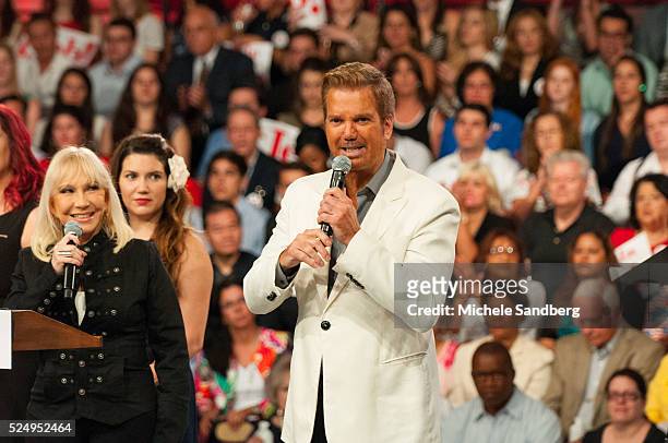 Willy Chirino with his wife Lissette Alvarez and daughters perform at the Jeb Bush event. Former Florida Governor Jeb Bush announces his candidacy...