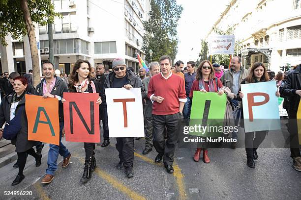 Giorgos Kaminis, major of Athens attending the Antiracism Day in Athens.Thousands unite to celebrate International Day Against Racism on March 21,...