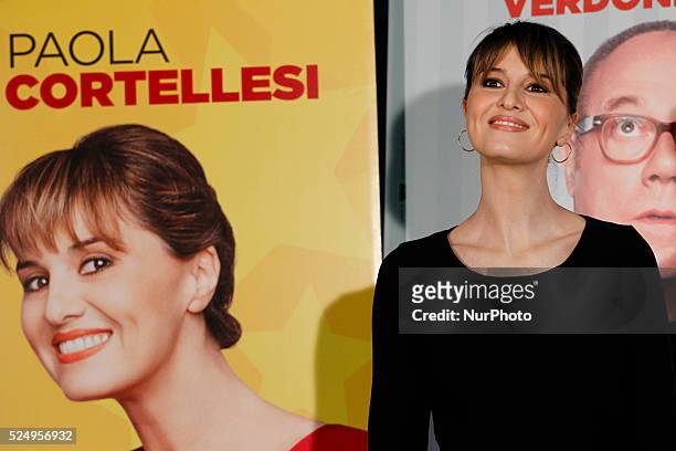 Actress Paola Cortellesi attends "'Sotto una Buona Stella" photocall in Rome - Savoy Cinema
