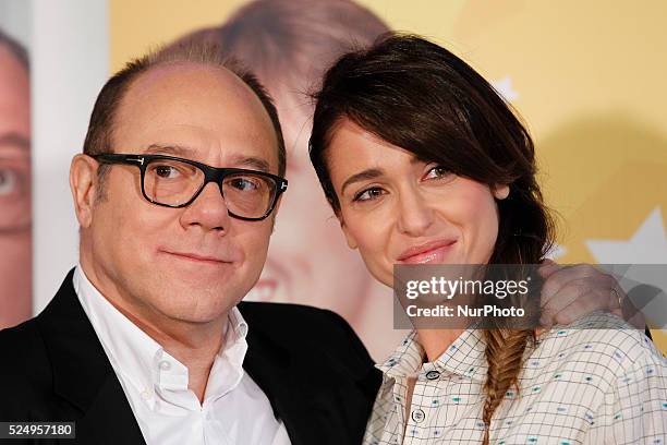 Actors Carlo Verdone and Eleonora Sergio attends "'Sotto una Buona Stella" photocall in Rome - Savoy Cinema