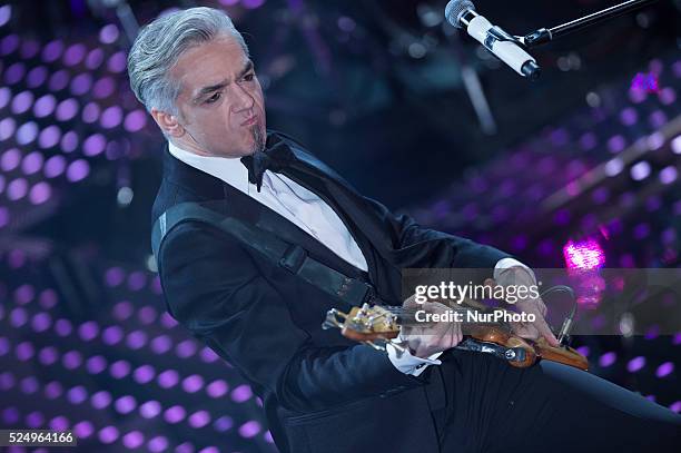 Morgan Blu Vertigo during the 66th Sanremo Music Festival on February 9, 2016.