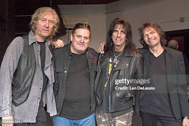 Neal Smith, Michael Bruce, Alice Cooper and Dennis Dunaway. The remaining original members of the Alice Cooper Group, after a rehearsal for their...