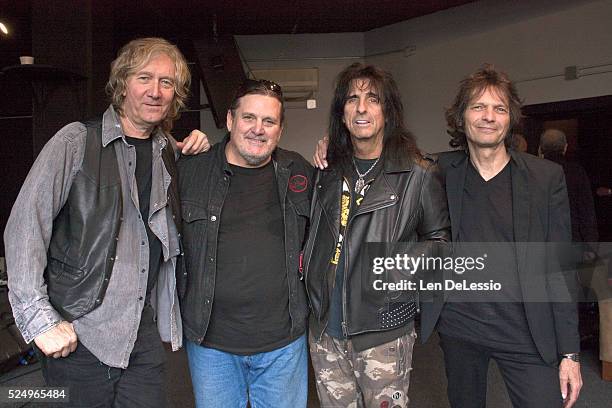 Neal Smith, Michael Bruce, Alice Cooper and Dennis Dunaway. The remaining original members of the Alice Cooper Group, after a rehearsal for their...