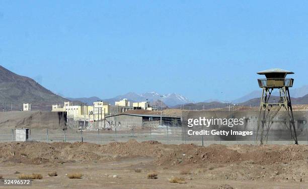 The Natanz uranium enrichment facility buildings stand March 30, 2005 some 200 miles south of Tehran, in Natanz, Iran. The cities of Natanz and...