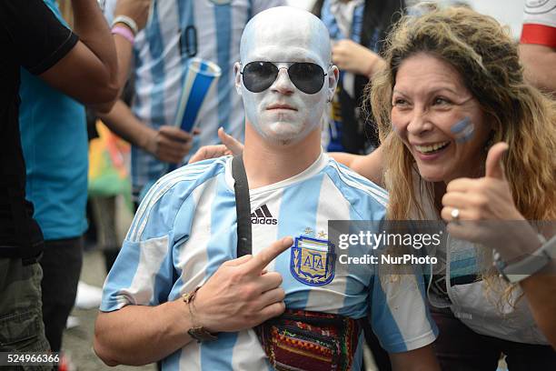 June. Near of 17000 Argentina supporters at the Fifa fan zone following the mach between Argentina and Nigeria, for the group F of the Fifa World Cup...