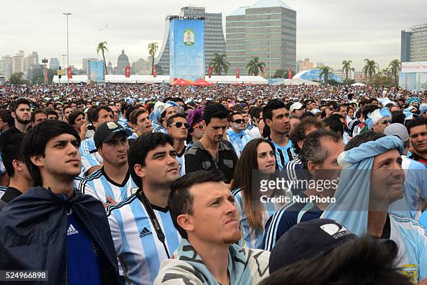 June. Near of 17000 Argentina supporters at the Fifa fan zone following the mach between Argentina and Nigeria, for the group F of the Fifa World Cup...