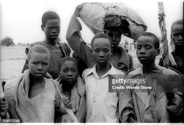 Lost Boys arrive in Nasir, Southern Sudan after fleeing Itang refugee camp in Ethiopia, after a two week journey. 1991: Since the late 1980's,...