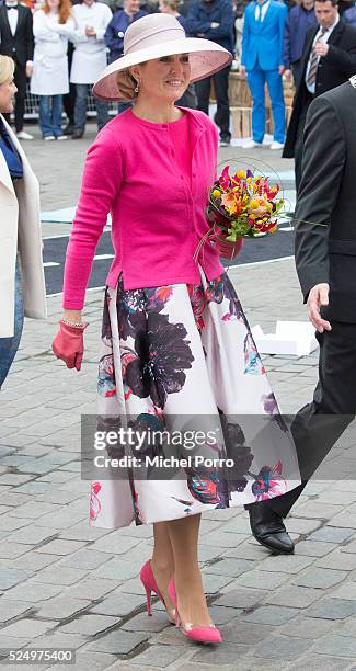 Queen Maxima of The Netherlands attends celebrations marking the King's 49th birthday on King's Day on April 27, 2016 in Zwolle, Netherlands.