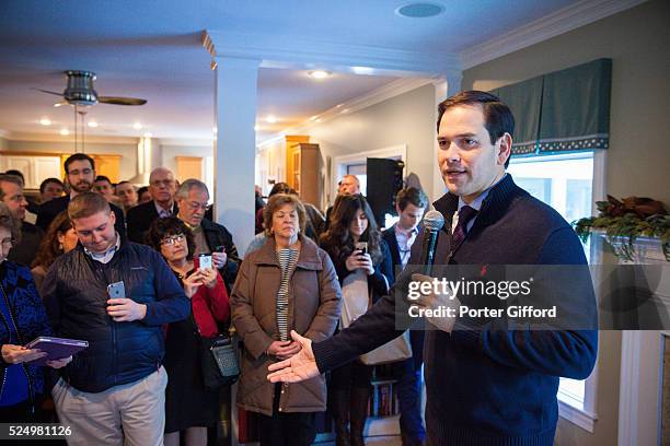 Republican presidential candidate Sen. Marco Rubio, R-Fla., speaks at a house party, Sunday, Jan. 3 in Bedford, N.H.