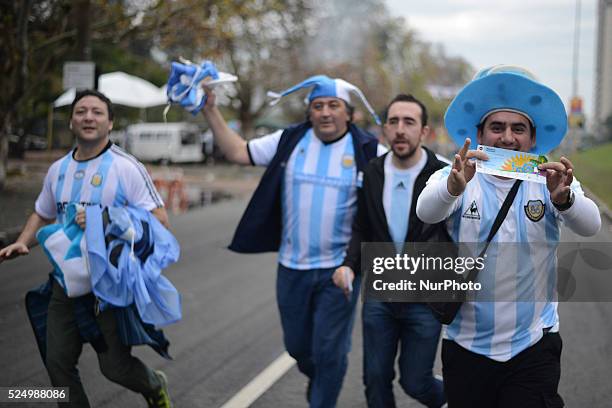 June. Argentina supporters before the match between Argentina and Nigeria, for the group F of the Fifa World Cup 2014, played at the Beira Rio...