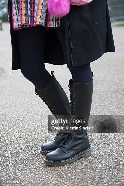 Model Shaked Aiach wears Dr Martens boots on day 7 during Paris Fashion Week Autumn/Winter 2016/17 on March 7, 2016 in Paris, France. Shaked Aiach