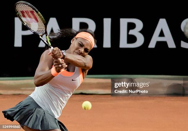 Serena Williams of American in action in his match against Anastasija Pavljucenkova of the Rusiia on Day Three of the The Internazionali BNL d'Italia...