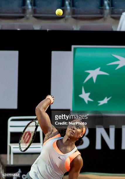 Serena Williams of American in action in his match against Anastasija Pavljucenkova of the Rusiia on Day Three of the The Internazionali BNL d'Italia...