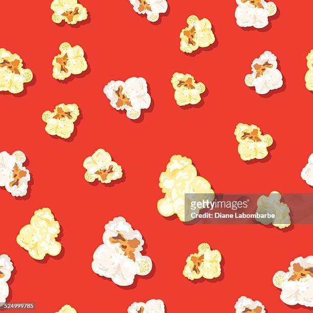 stockillustraties, clipart, cartoons en iconen met seamless popcorn background pattern - popcorn