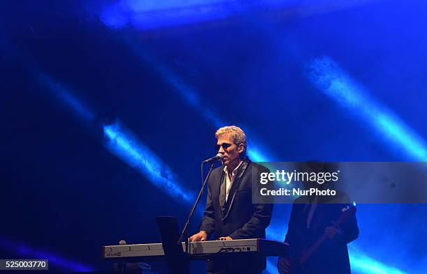 Jascha Ricther keyboardist and singer of Danish pop/soft rock band Michael Learns to Rock perform live on stage in Dimapur, India north eastern state...