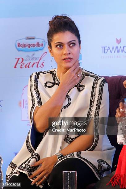 Bollywood actress Kajol Devgan during the session at the 9th Edition of ZEE ZEE Jaipur Literature Festival at Diggi Palace in Jaipur ,23 Jan,2016.