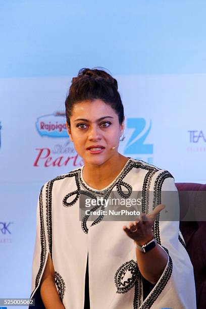 Bollywood actress Kajol Devgan during the session at the 9th Edition of ZEE ZEE Jaipur Literature Festival at Diggi Palace in Jaipur ,23 Jan,2016.