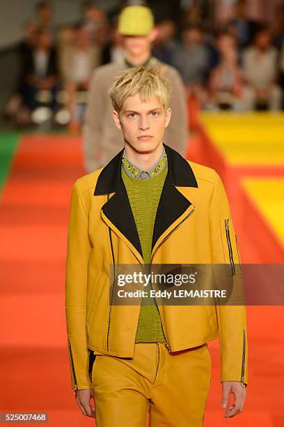 Model presents a creation from the Spring/Summer 2012/2013 Men's collection of Kenzo at the Paris Fashion Week, in Paris, France, 30 June 2012. The...